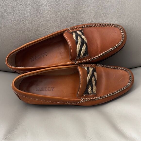 Bally Men's Brown Loafers sz 7 - Picture 1 of 5
